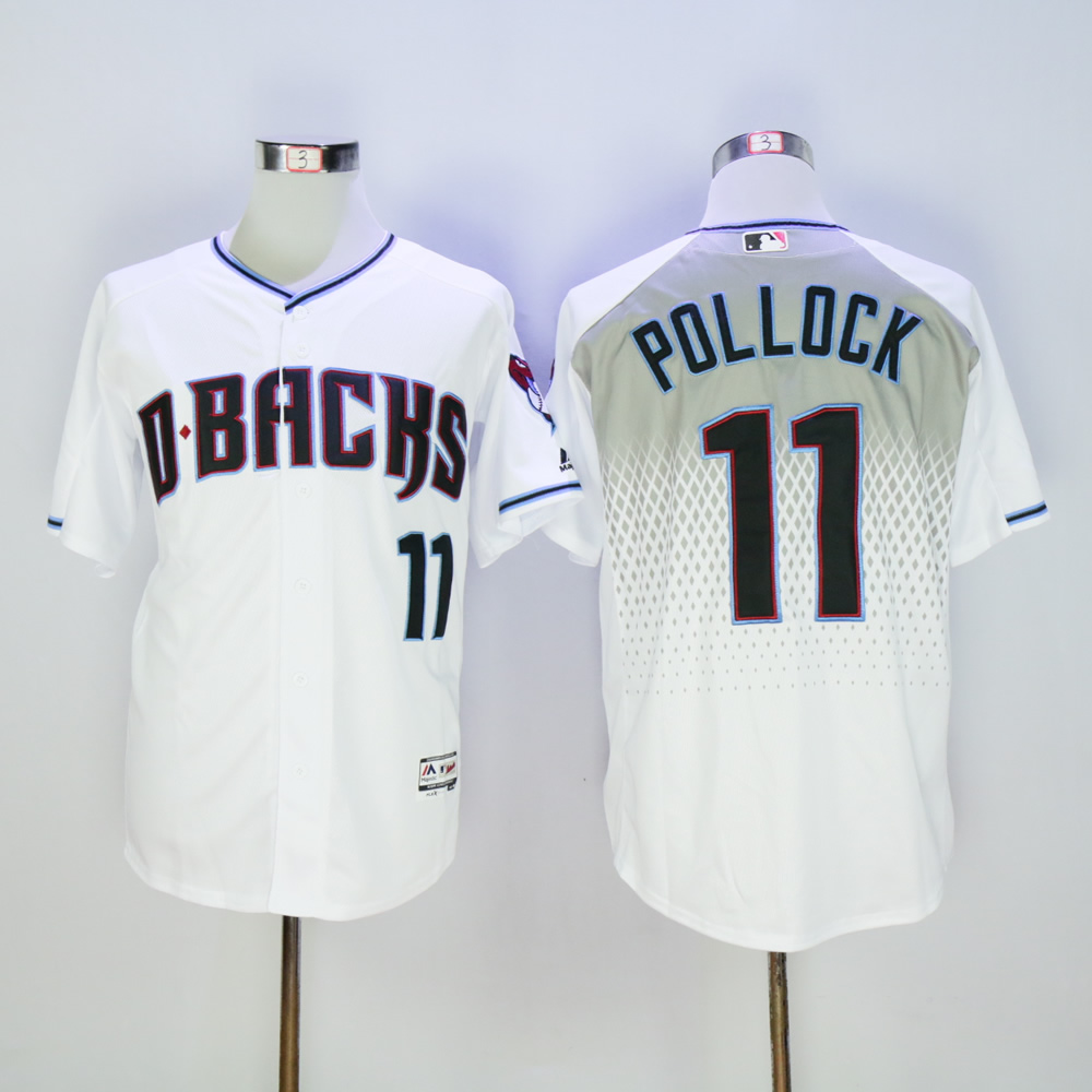 Men Arizona Diamondback 11 Pollock White MLB Jerseys